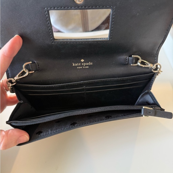 Kate Spade Briar Lane Black Quilted Wallet on Chain/ Clutch - Picture 3 of 4